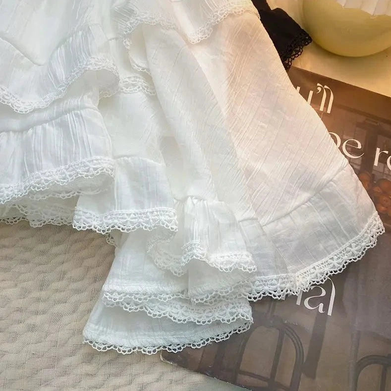kawaiies-softtoys-plushies-kawaii-plush-White Black Irregular Layered Mini Skirt Apparel