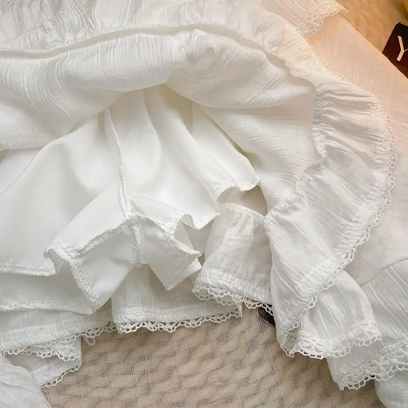 kawaiies-softtoys-plushies-kawaii-plush-White Black Irregular Layered Mini Skirt Apparel