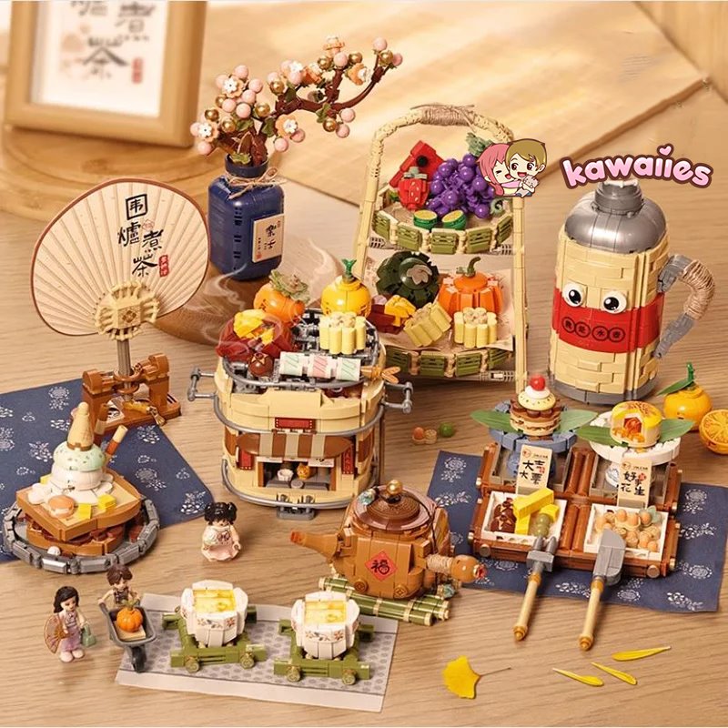 kawaiies-softtoys-plushies-kawaii-plush-Wonders of Asia Teatime Nano Building Set | NEW Build it