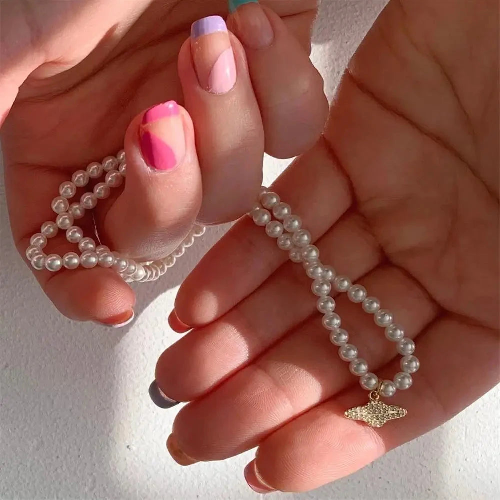 kawaiies-softtoys-plushies-kawaii-plush-Y2K Pearl Choker Women's Saturn Pendant Necklace Jewelry