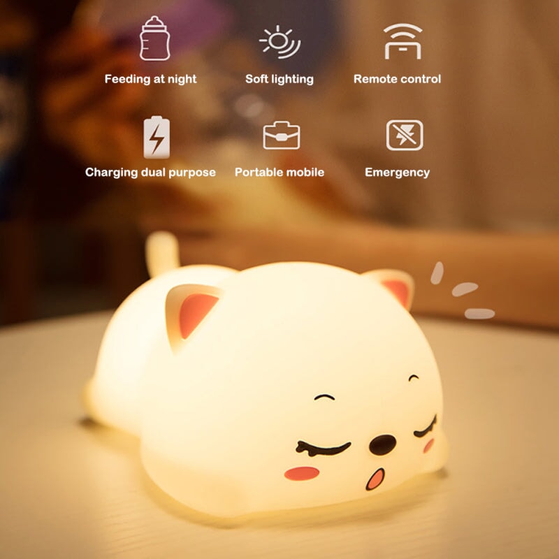 kawaiies-softtoys-plushies-kawaii-plush-Yawning Cat LED Night Light | NEW Home Decor