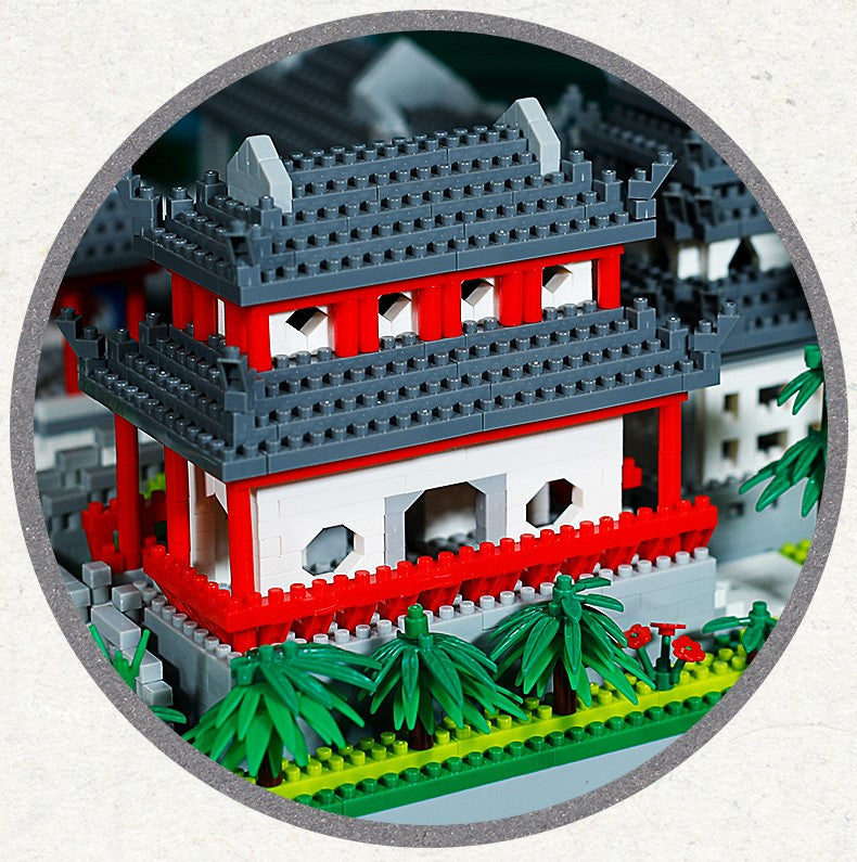 Ancient Pagoda Village with Lake Nano Building Blocks - Kawaiies - Adorable - Cute - Plushies - Plush - Kawaii