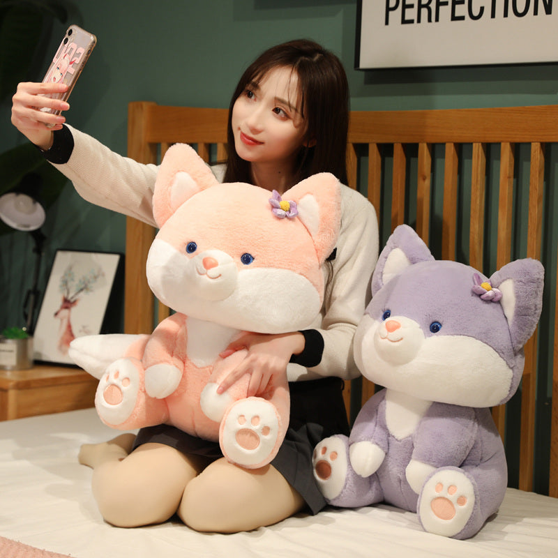 Asami & Akira the Pastel Flower Fox Plushies - Kawaiies - Adorable - Cute - Plushies - Plush - Kawaii