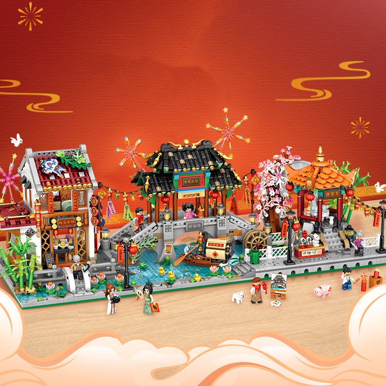 Asia Riverside Town Micro Building Blocks - Kawaiies - Adorable - Cute - Plushies - Plush - Kawaii
