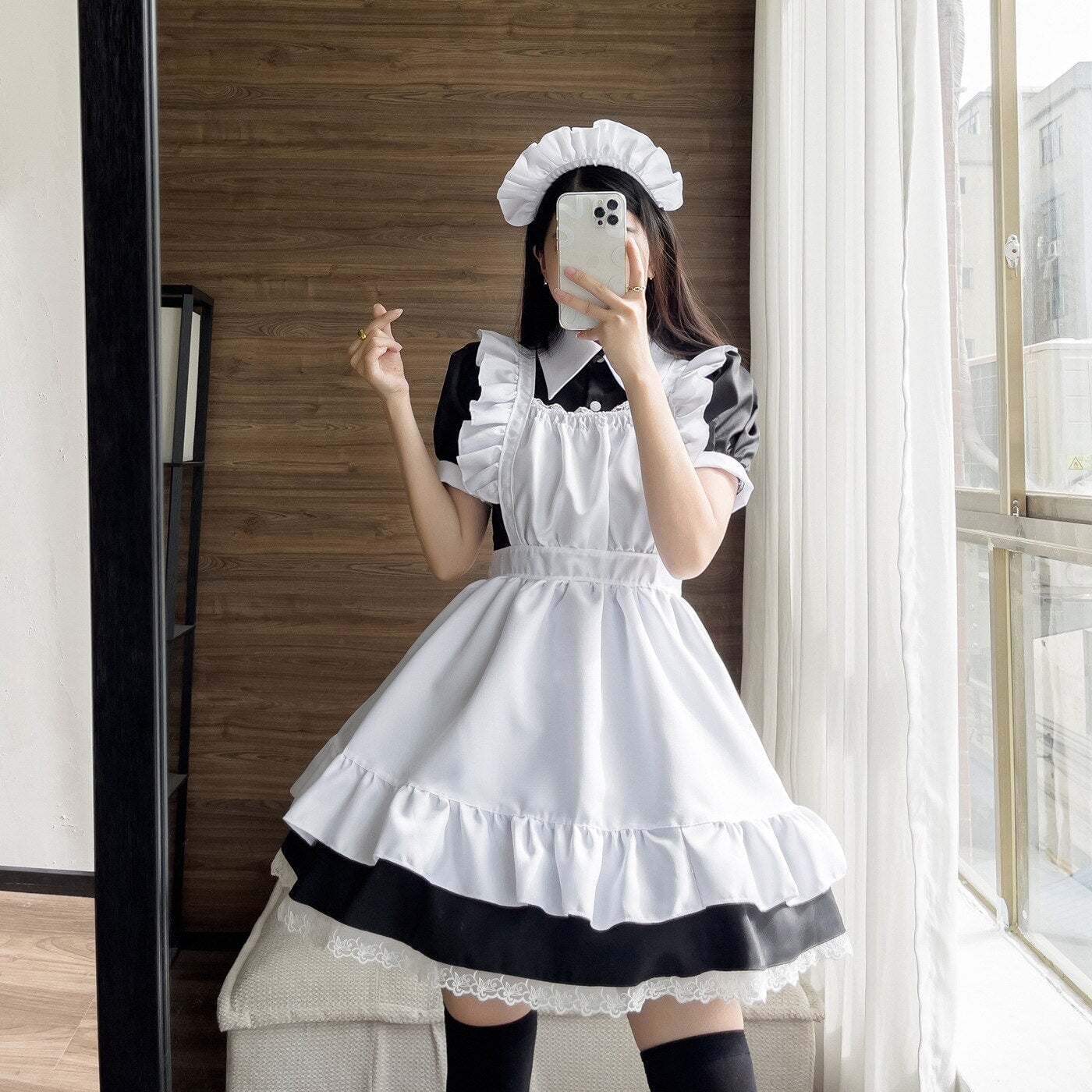 Black White Kawaii Lolita Maid Cosplay Women's Dress Kawaiies Black White Kawaii Lolita Maid Cosplay Women's Dress Kawaiies