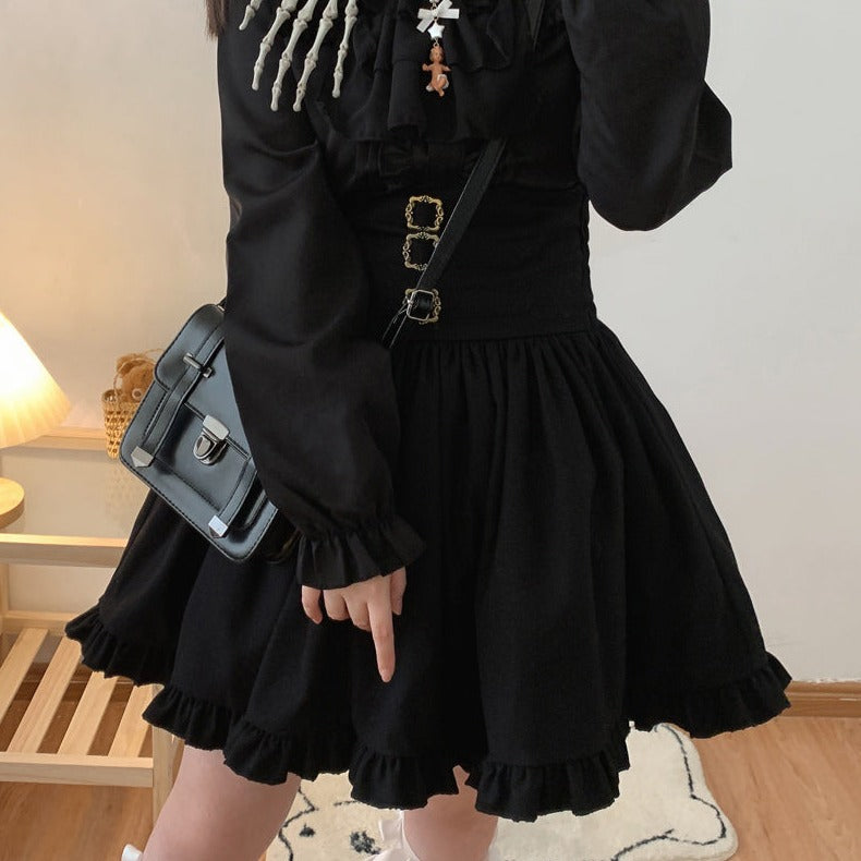 Brown Black Lolita Kawaii Gothic Elegant Long Women Skirt - Kawaiies - Adorable - Cute - Plushies - Plush - Kawaii