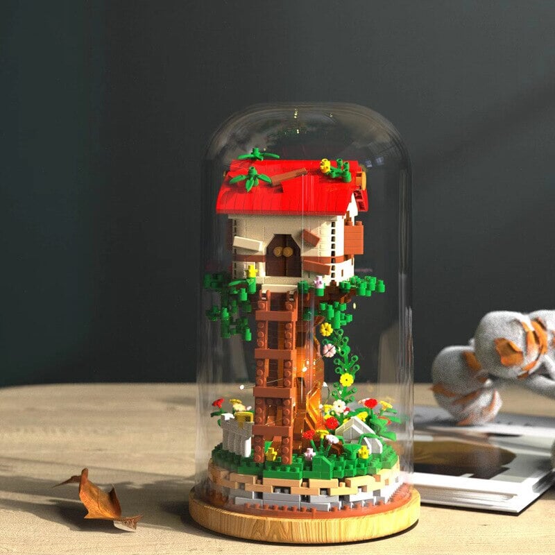 Capsule Red White Treehouse Nano Building Blocks - Kawaiies - Adorable - Cute - Plushies - Plush - Kawaii