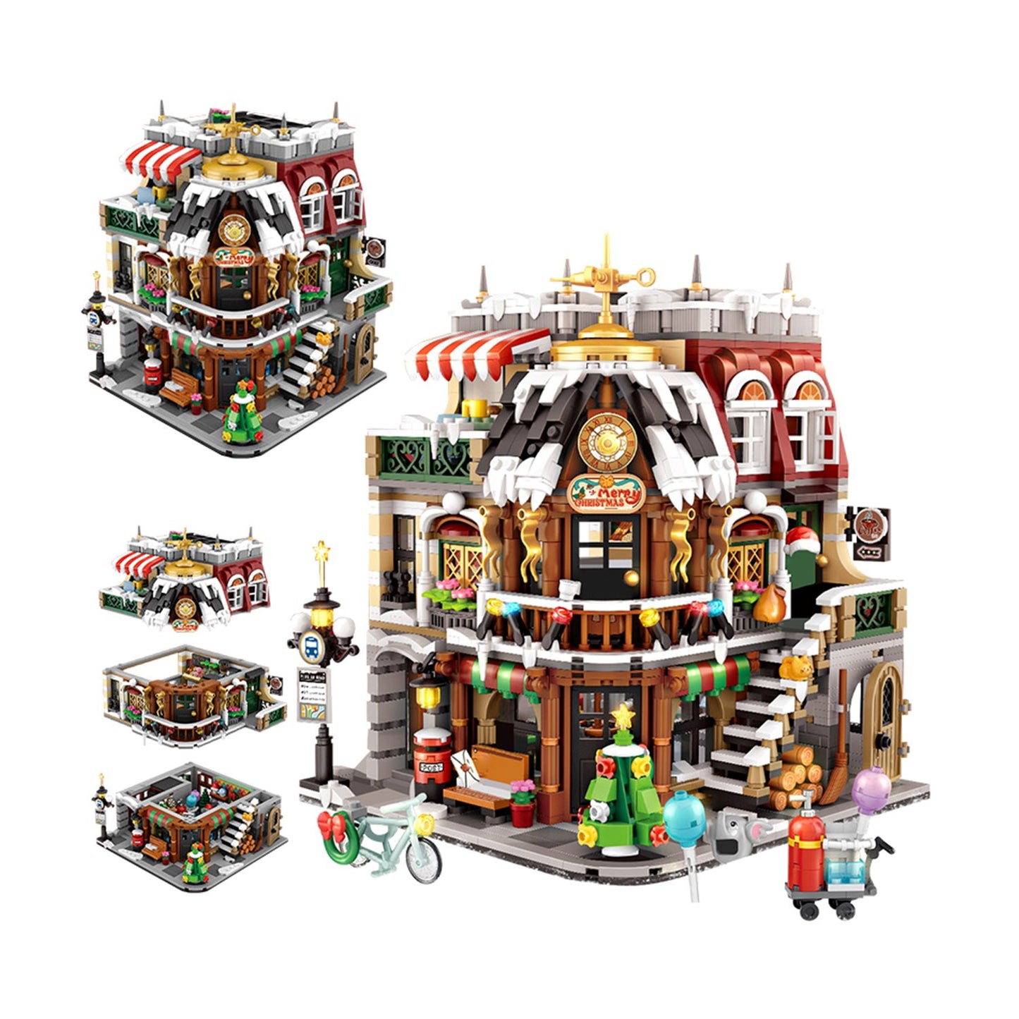 Christmas Cafe Shop Nano Building Block - Kawaiies - Adorable - Cute - Plushies - Plush - Kawaii