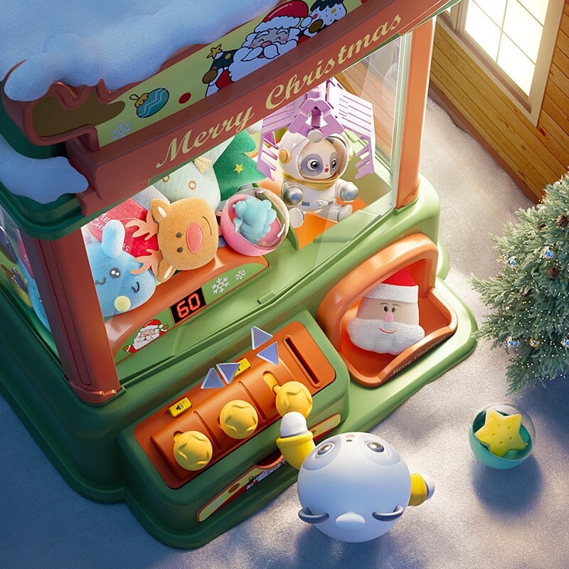 Christmas Mini Working Claw Machine - Kawaiies - Adorable - Cute - Plushies - Plush - Kawaii