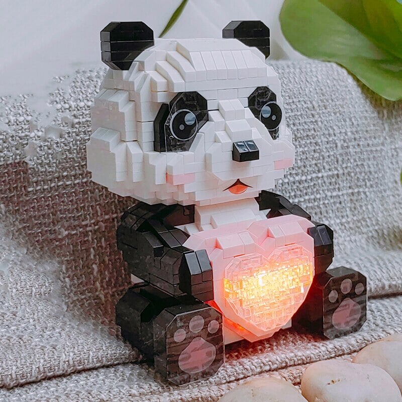 kawaiies-softtoys-plushies-kawaii-plush-Coco and Bobo Pandas in Love LED Nano Building Blocks Build it 