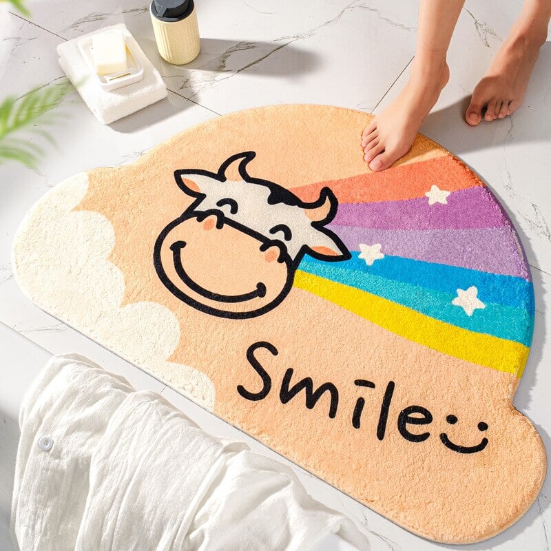 Creamy Cow Rainbow Non-Slip Bath Mat - Kawaiies - Adorable - Cute - Plushies - Plush - Kawaii
