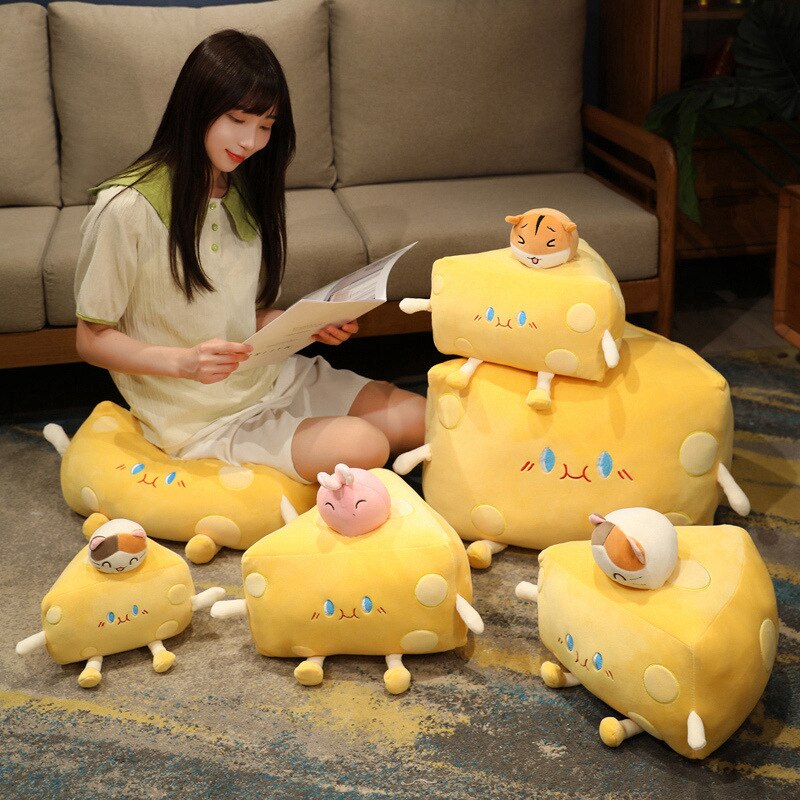 Cute Cheese Block Plushie - Kawaiies - Adorable - Cute - Plushies - Plush - Kawaii
