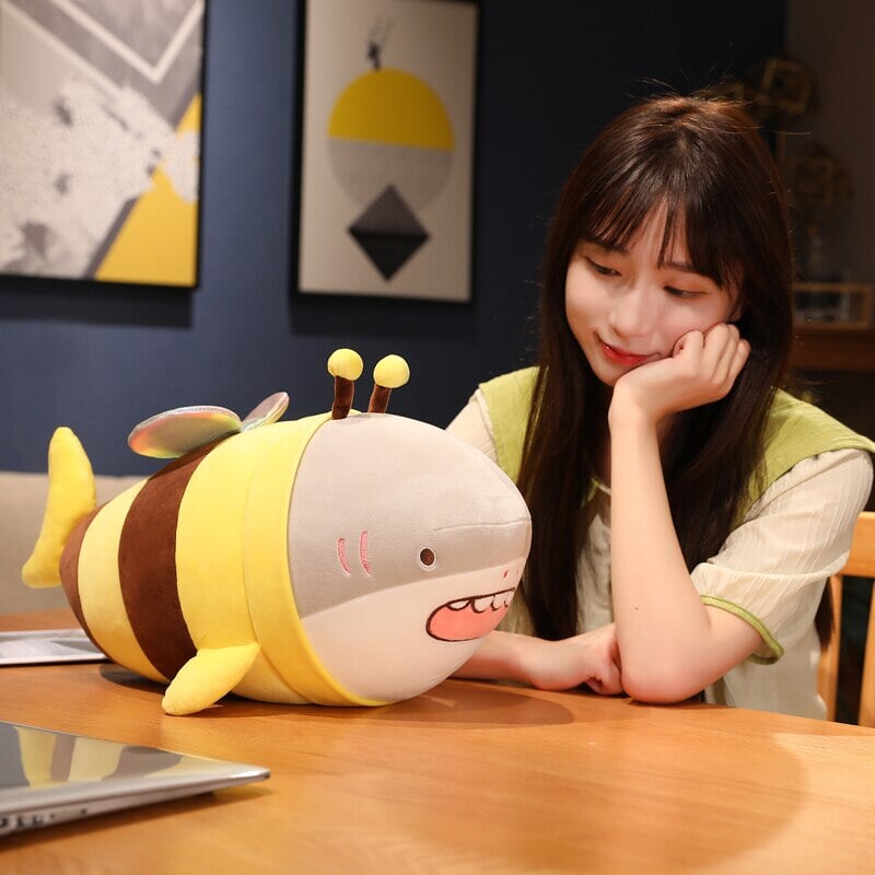 Cute Chonky Half Shark Half Bee Plushie - Kawaiies - Adorable - Cute - Plushies - Plush - Kawaii