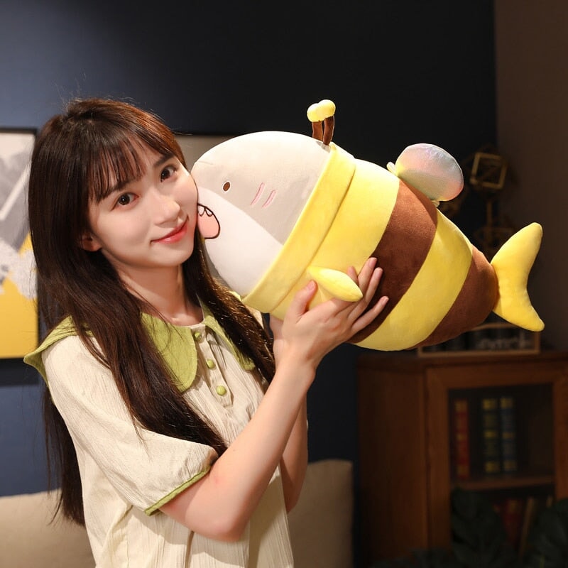Cute Chonky Half Shark Half Bee Plushie - Kawaiies - Adorable - Cute - Plushies - Plush - Kawaii