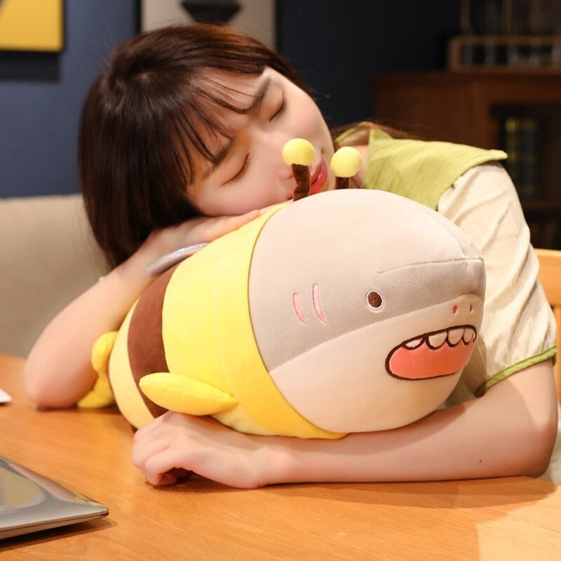 Cute Chonky Half Shark Half Bee Plushie - Kawaiies - Adorable - Cute - Plushies - Plush - Kawaii