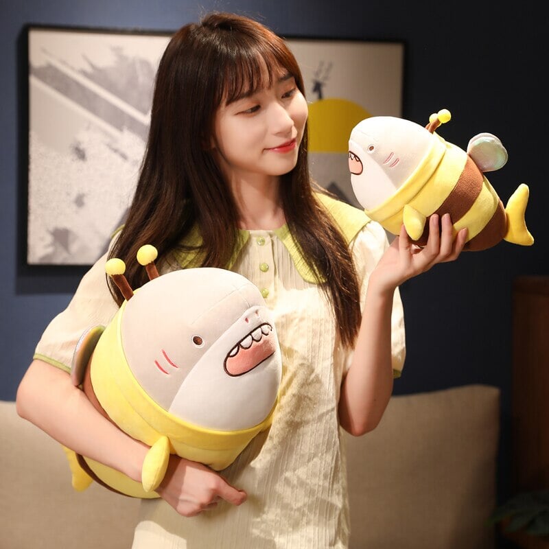 Cute Chonky Half Shark Half Bee Plushie - Kawaiies - Adorable - Cute - Plushies - Plush - Kawaii