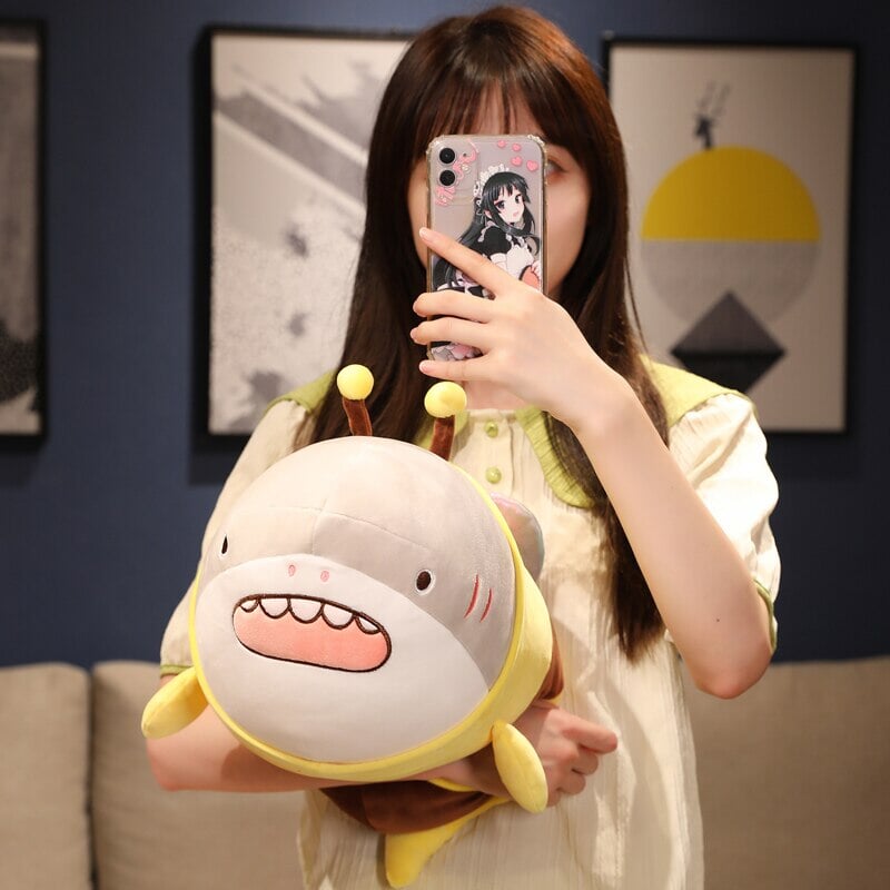 Cute Chonky Half Shark Half Bee Plushie - Kawaiies - Adorable - Cute - Plushies - Plush - Kawaii