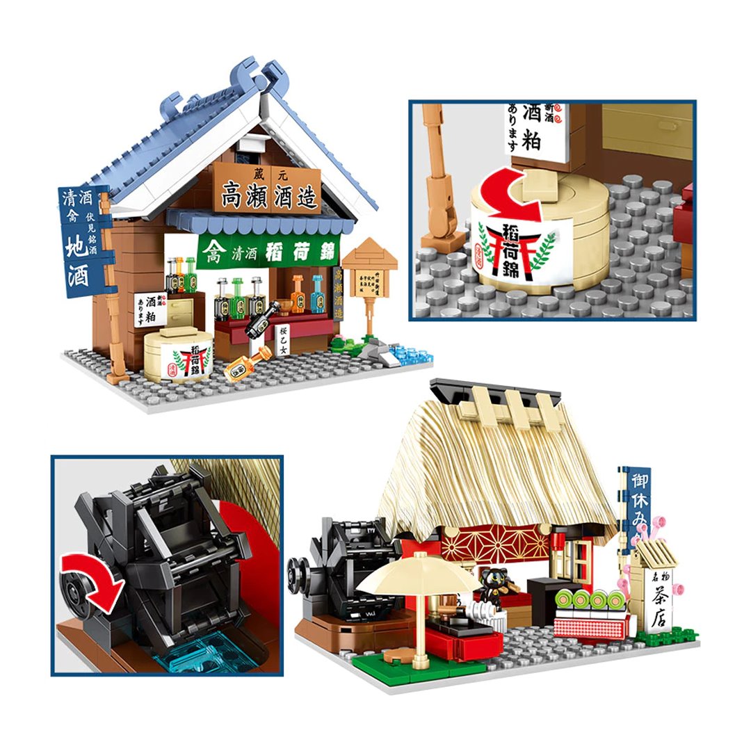 Nippombashi Dori Street Japanese Restaurants Building Sets - Kawaiies - Adorable - Cute - Plushies - Plush - Kawaii