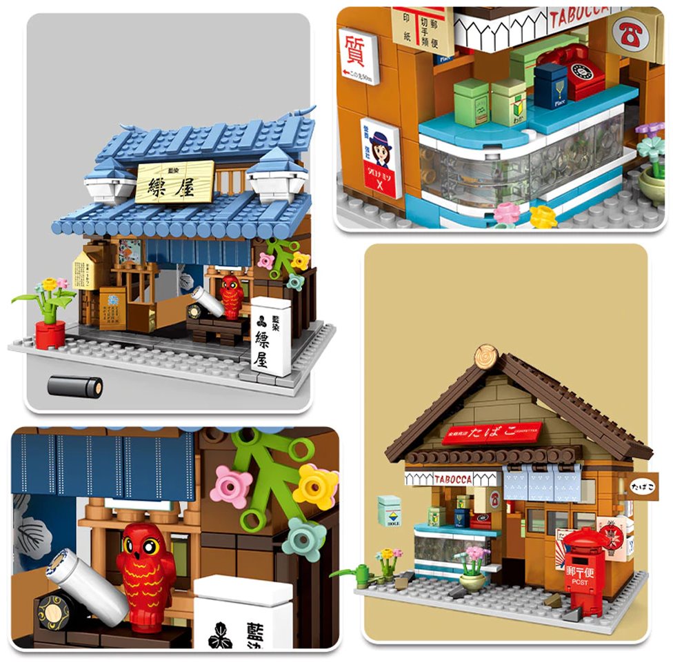 Shirakawa-go Dori Street Japanese Stores Building Sets - Limited Stock - Kawaiies - Adorable - Cute - Plushies - Plush - Kawaii