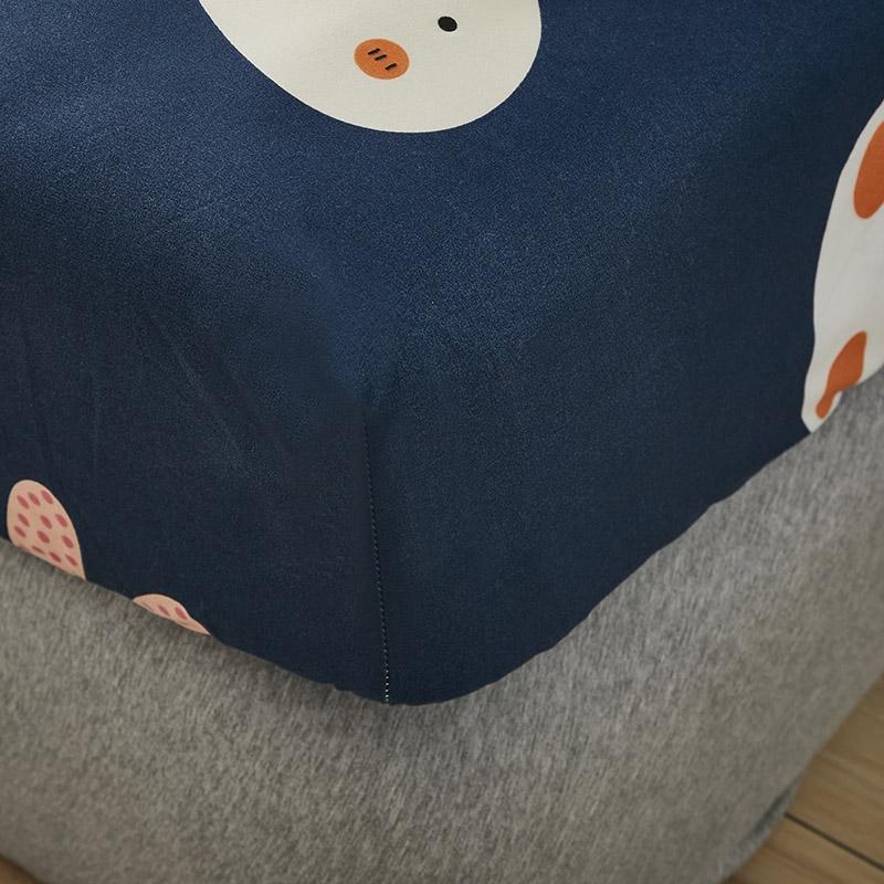 Cute Navy Blue Bunny Fitted Bedsheet - Kawaiies - Adorable - Cute - Plushies - Plush - Kawaii