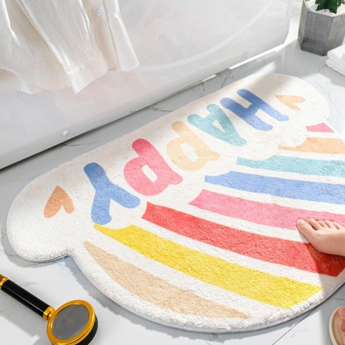 Happy Rainbow Cloud Non-Slip Bath Mat - Kawaiies - Adorable - Cute - Plushies - Plush - Kawaii
