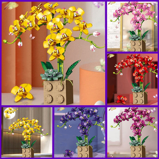 Huge Blossoming Orchid Flower Building Set Collection - Kawaiies - Adorable - Cute - Plushies - Plush - Kawaii