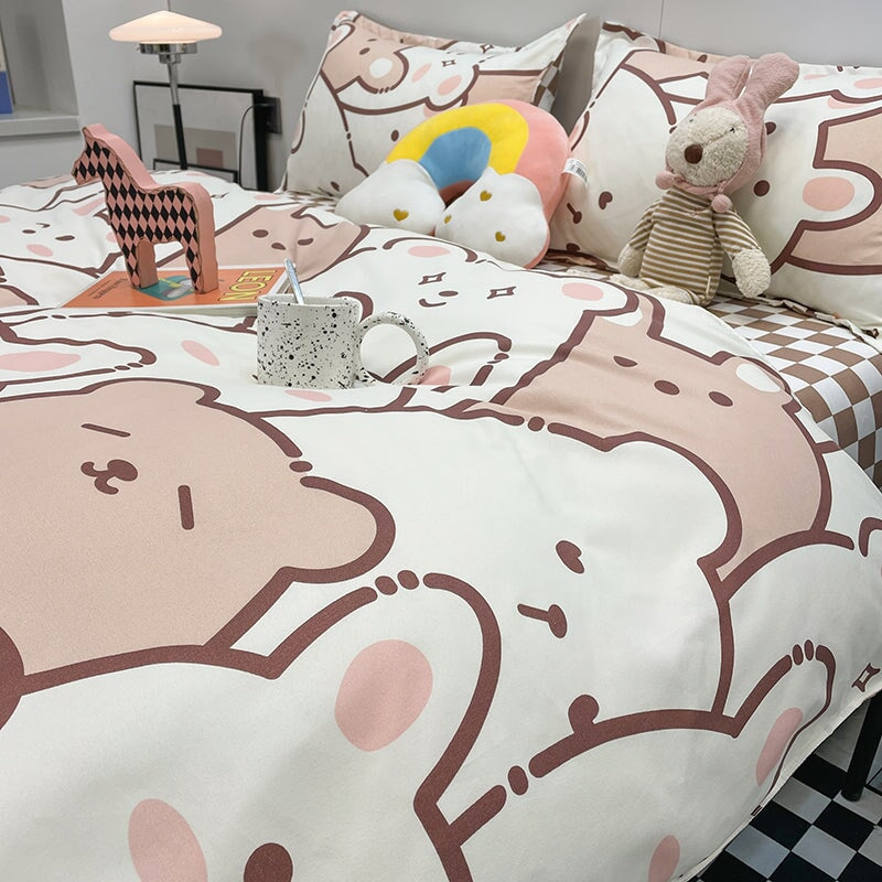 kawaiies-softtoys-plushies-kawaii-plush-Hundreds of Kawaii Bear Bunny Bedding Set Home Decor
