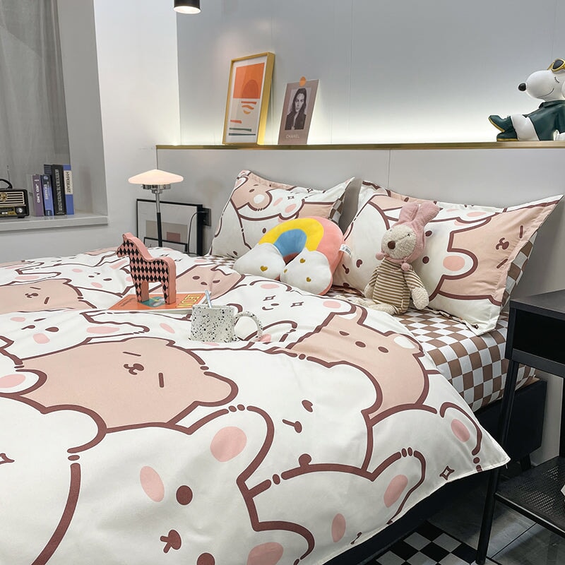 kawaiies-softtoys-plushies-kawaii-plush-Hundreds of Kawaii Bear Bunny Bedding Set Home Decor