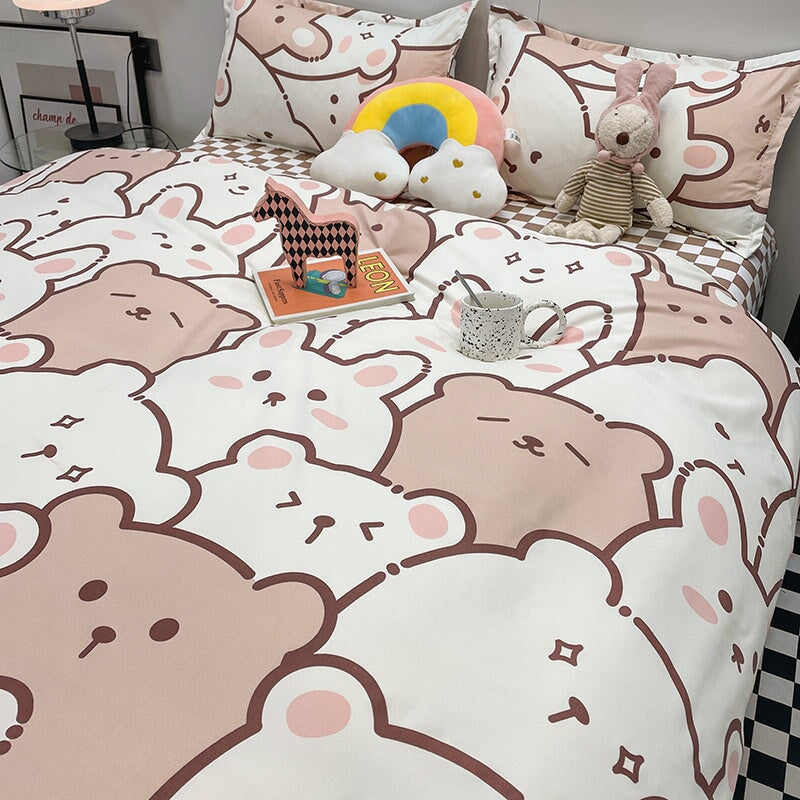 kawaiies-softtoys-plushies-kawaii-plush-Hundreds of Kawaii Bear Bunny Bedding Set Home Decor