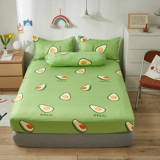 Japanese Avocado Fitted Bedsheets - Kawaiies - Adorable - Cute - Plushies - Plush - Kawaii