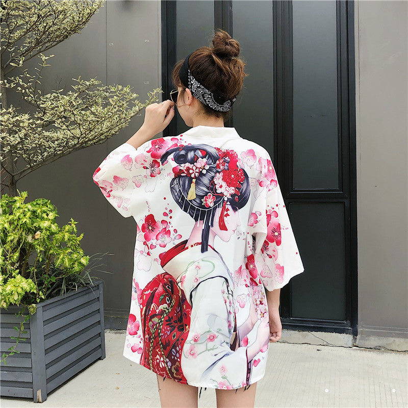 Japanese Lady with Tsubaki Flowers Kimono - Kawaiies - Adorable - Cute - Plushies - Plush - Kawaii