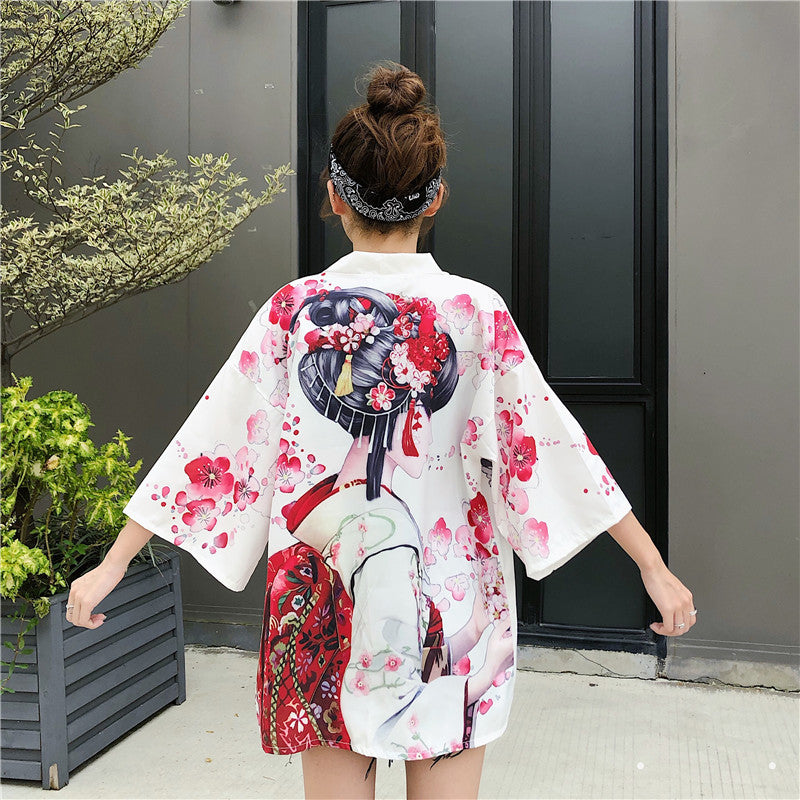 Japanese Lady with Tsubaki Flowers Kimono - Kawaiies - Adorable - Cute - Plushies - Plush - Kawaii
