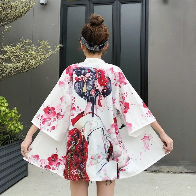 Japanese Lady with Tsubaki Flowers Kimono - Kawaiies - Adorable - Cute - Plushies - Plush - Kawaii