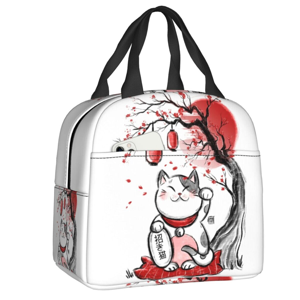 kawaiies-softtoys-plushies-kawaii-plush-Japanese Lucky Cat Lunch Bag Bag Whisper White 