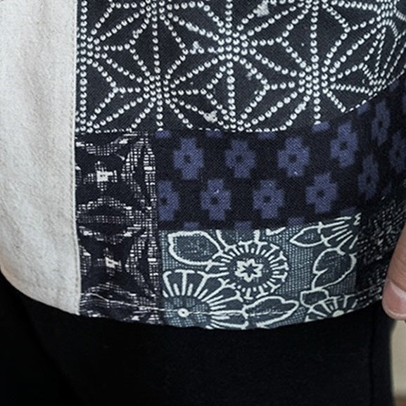 Japanese-themed Navy Pattern Black White Men's Haori Yukata Kimono Jacket - Kawaiies - Adorable - Cute - Plushies - Plush - Kawaii