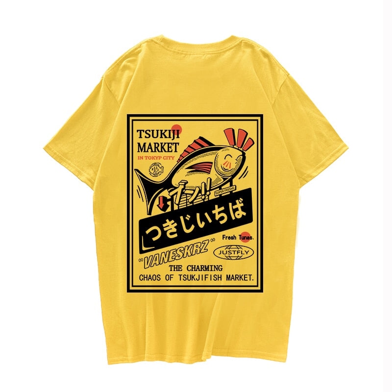 Japanese Tokyo Tsukiji Fish Market Unisex Tee - Kawaiies - Adorable - Cute - Plushies - Plush - Kawaii