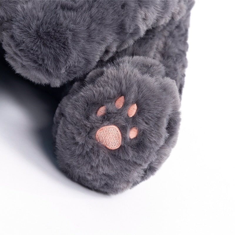 Jiji the Fluffy Black Cat Plushie Laying Down | NEW - Kawaiies - Adorable - Cute - Plushies - Plush - Kawaii