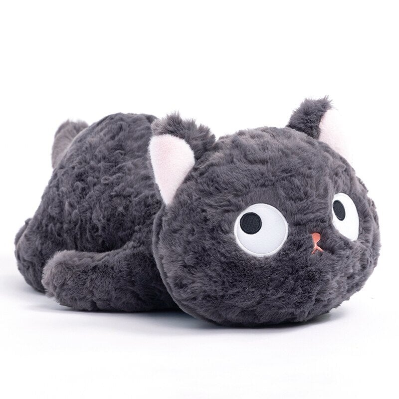 Jiji the Fluffy Black Cat Plushie Laying Down | NEW - Kawaiies - Adorable - Cute - Plushies - Plush - Kawaii