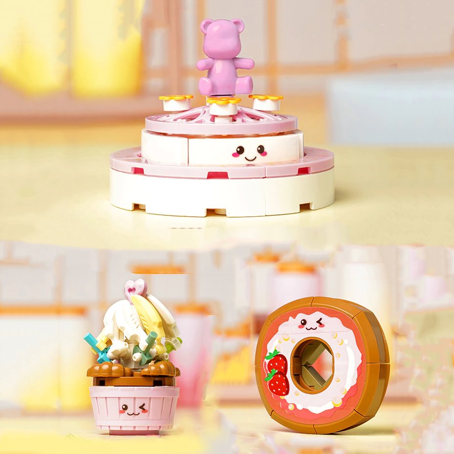 Juicy Burger Meal with Yummy Sweet Dessert Micro Sets - Kawaiies - Adorable - Cute - Plushies - Plush - Kawaii