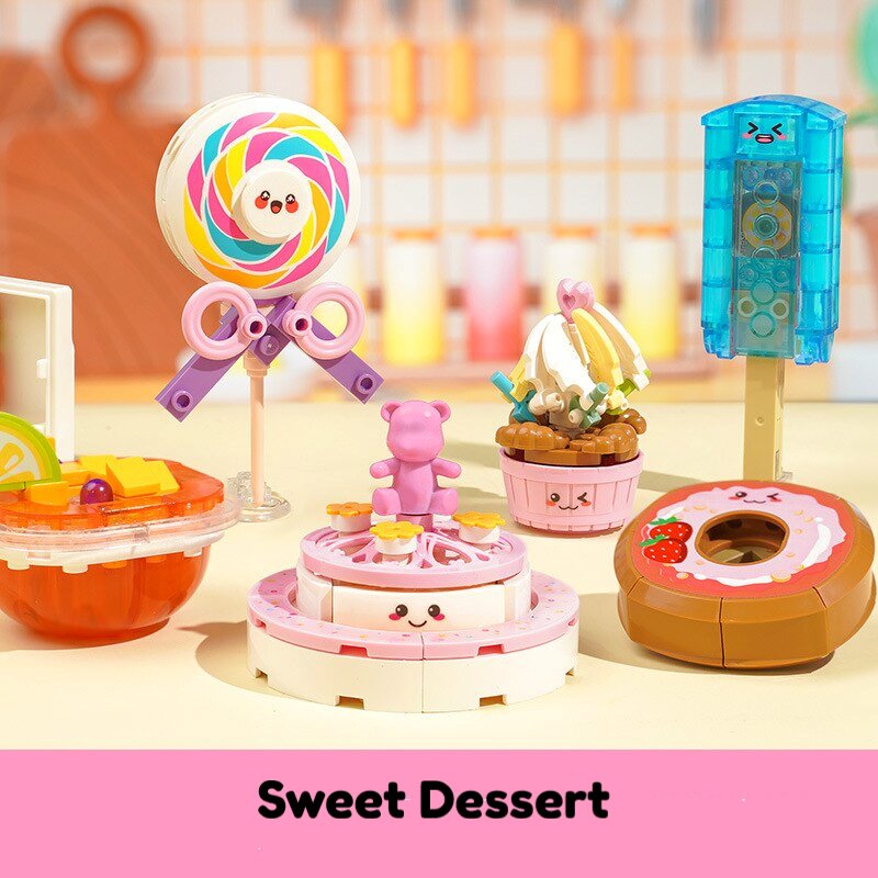 Juicy Burger Meal with Yummy Sweet Dessert Micro Sets - Kawaiies - Adorable - Cute - Plushies - Plush - Kawaii