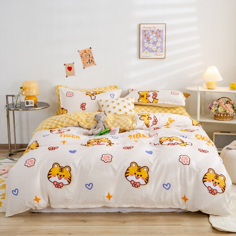 Kawaii Animal Bunny Tiger Star Bedding Sets - Kawaiies - Adorable - Cute - Plushies - Plush - Kawaii