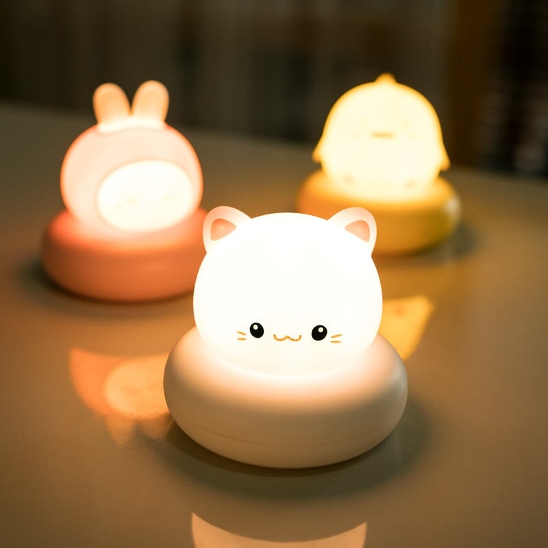 Kawaii Bear Bunny Duck Cat LED Night Light - Kawaiies - Adorable - Cute - Plushies - Plush - Kawaii