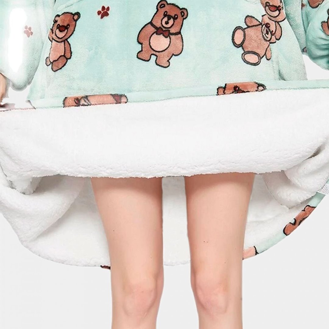 Kawaii Brown Bears Oversized Thick Blanket Hoodie - Kawaiies - Adorable - Cute - Plushies - Plush - Kawaii