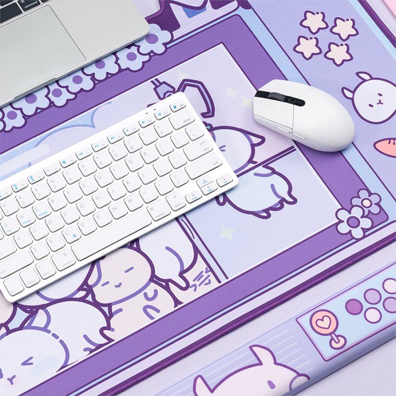 Kawaii Gamer Bunny Corgi Large Mouse Pad with Ears Collection - Kawaiies - Adorable - Cute - Plushies - Plush - Kawaii