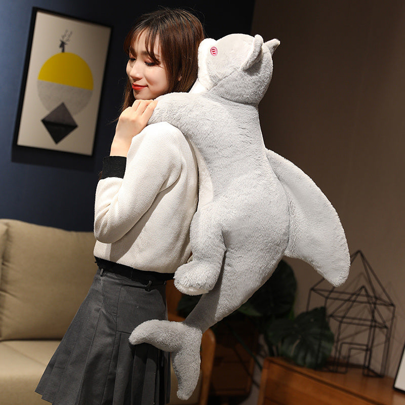 Kawaii Grey Half Cat Half Shark Combo Plushie - Kawaiies - Adorable - Cute - Plushies - Plush - Kawaii