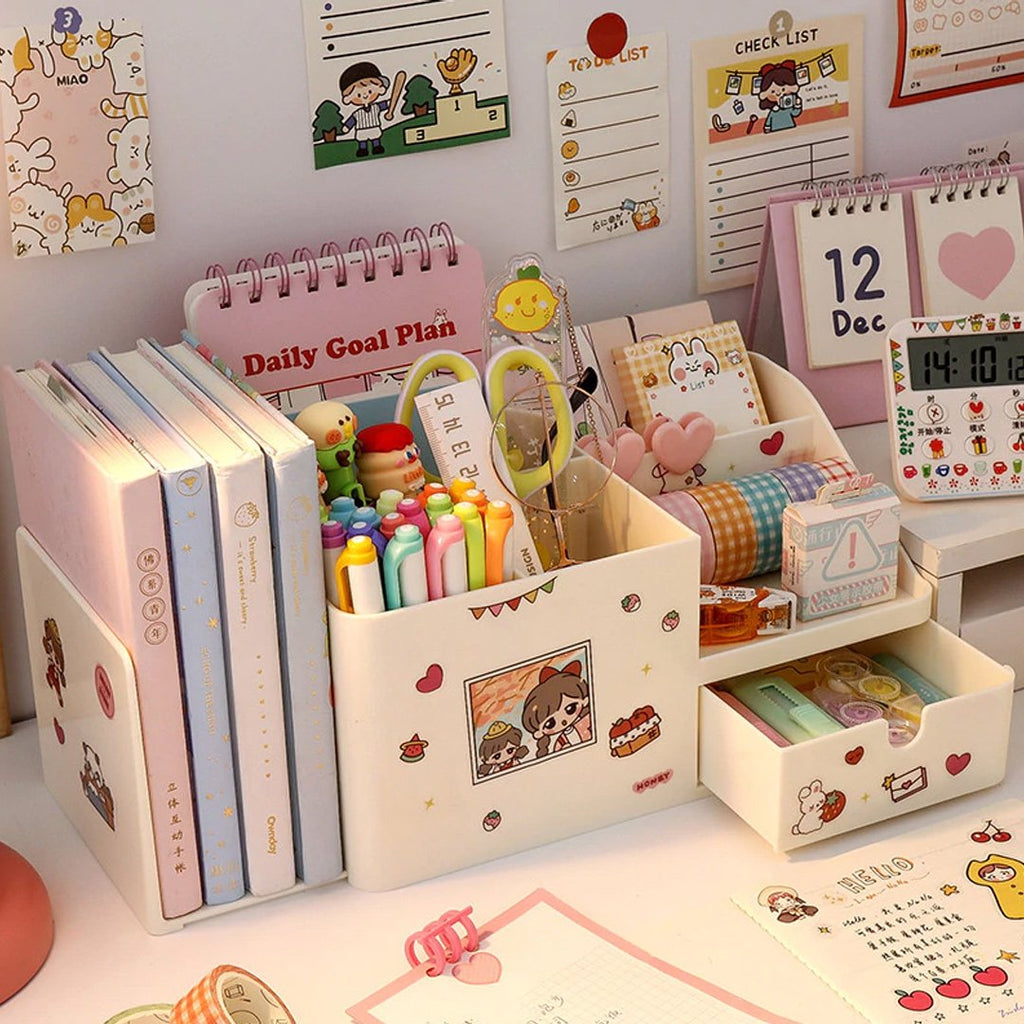 Kawaii Multifunctional Desktop Organiser - Kawaiies - Adorable - Cute - Plushies - Plush - Kawaii