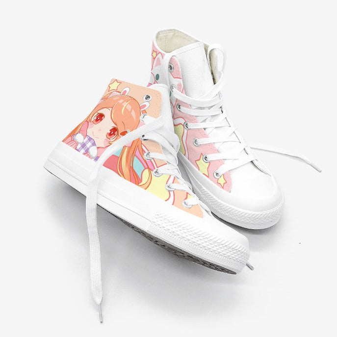 Kawaii School Girl Besties Shooting Star Women's Sneakers Trainers - Kawaiies - Adorable - Cute - Plushies - Plush - Kawaii