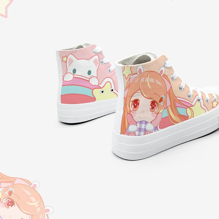 Kawaii School Girl Besties Shooting Star Women's Sneakers Trainers - Kawaiies - Adorable - Cute - Plushies - Plush - Kawaii