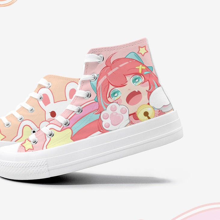 Kawaii School Girl Besties Shooting Star Women's Sneakers Trainers - Kawaiies - Adorable - Cute - Plushies - Plush - Kawaii
