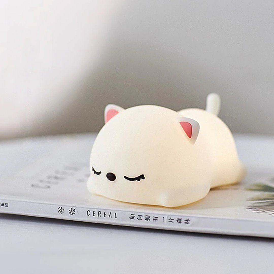 Laying Cat & Bunny LED Night Light - Kawaiies - Adorable - Cute - Plushies - Plush - Kawaii